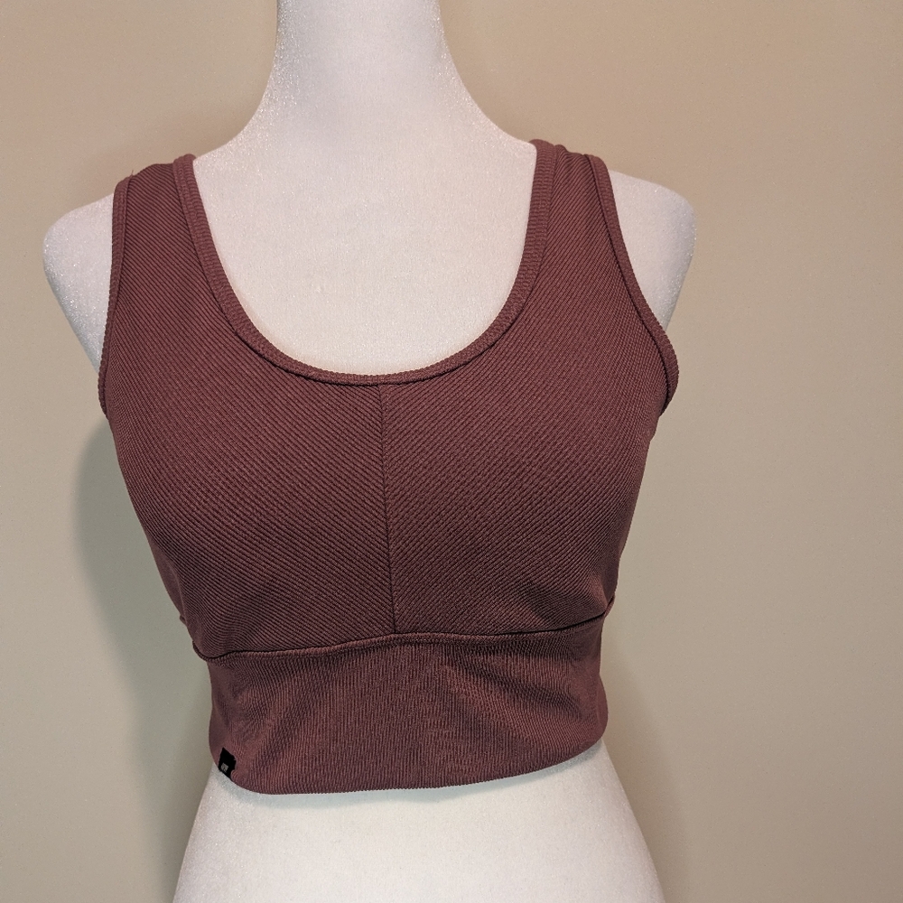 Ribbed Sports Bra -Mauve
